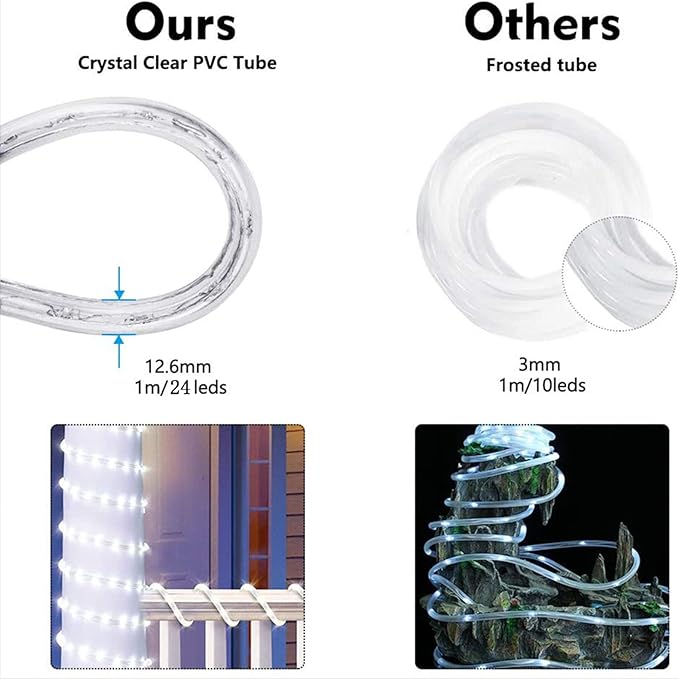 200ft LED Rope Lights Outdoor, 1440 LED Flexible Tube Lights - Image 4