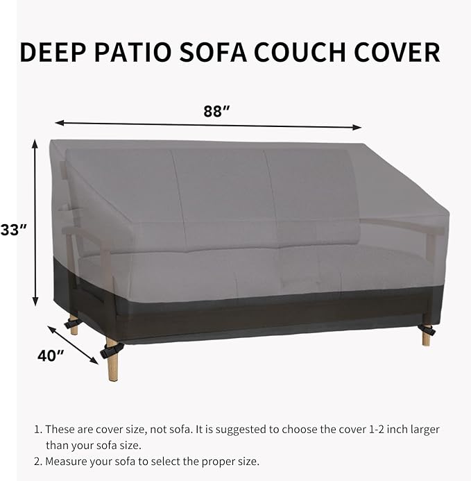 Easy-Going Waterproof Outdoor Couch Cover, Heavy Duty Deep 3-Seater Patio Sofa - Image 6