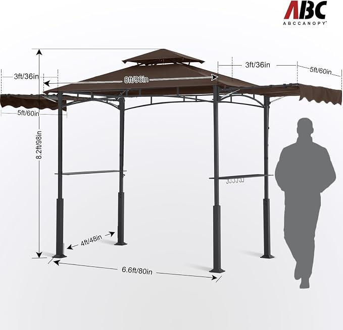 ABCCANOPY Grill Gazebo with 2 Side Awnings - Image 4