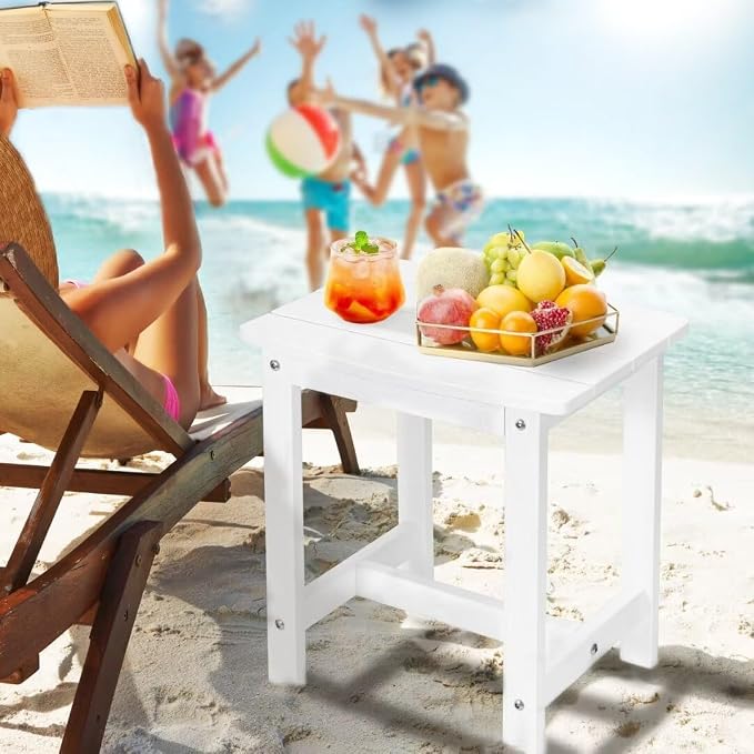 Y&M Outdoor Side Table, HIPS Adirondack Small Single Table, Waterproof Square - Image 2