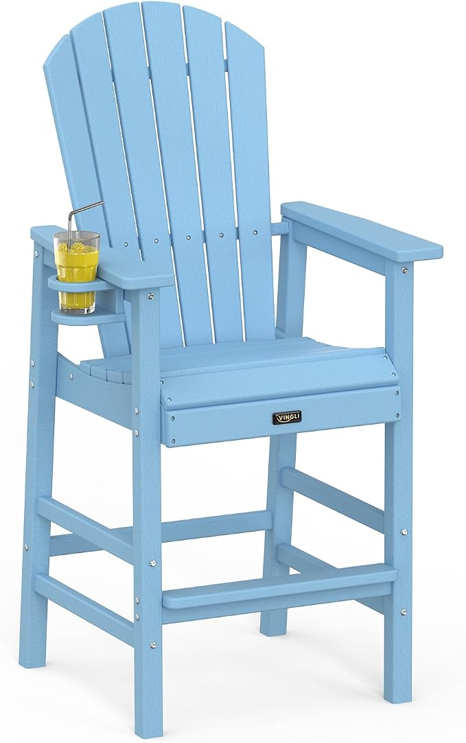 VINGLI Tall Adirondack Chair, All-Weather Plastic Adirondack Chair - Image 6