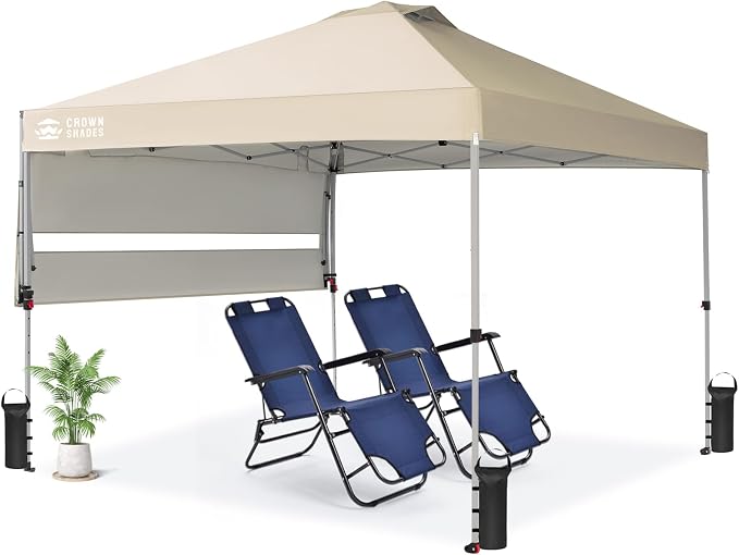 CROWN SHADES 10x10 Pop up Canopy Tent, Instant Commercial Canopy by CrownShades
