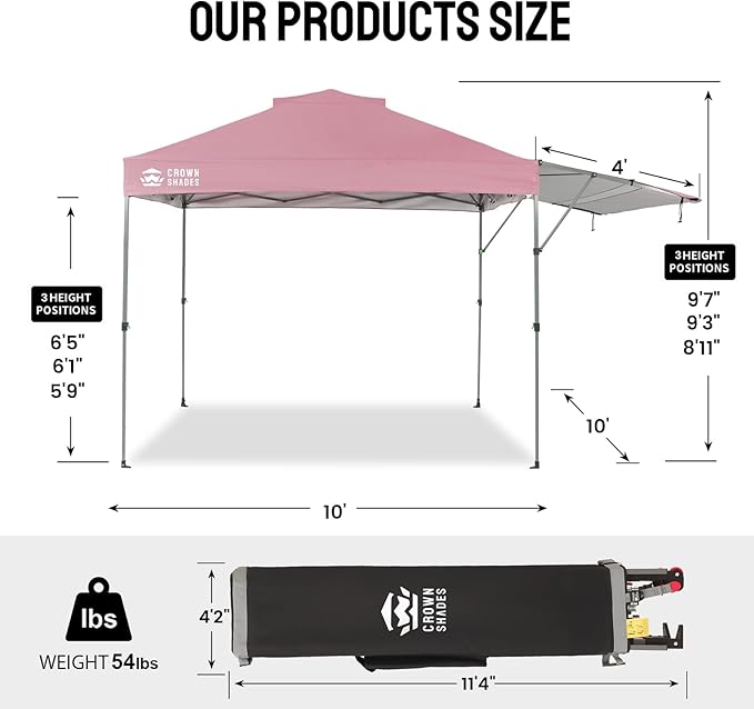 CROWN SHADES 10x10 Pop Up Canopy Tent - Image 7