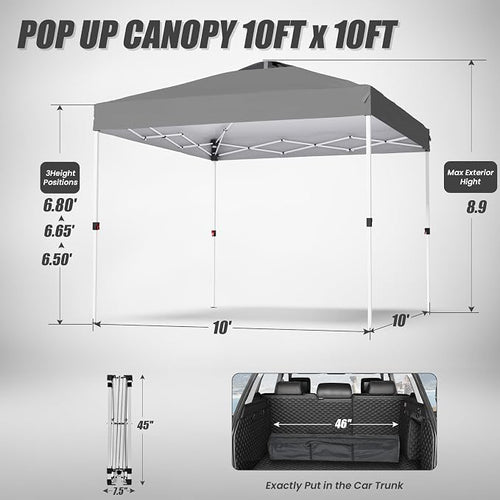 10x10 Pop Up Canopy, Heavy Duty Pop Up Tent - Image 2