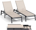 Aluminum Chaise Lounge Chair Outdoor, Foldable Patio Lounge Chair 2 Sets by Unknown