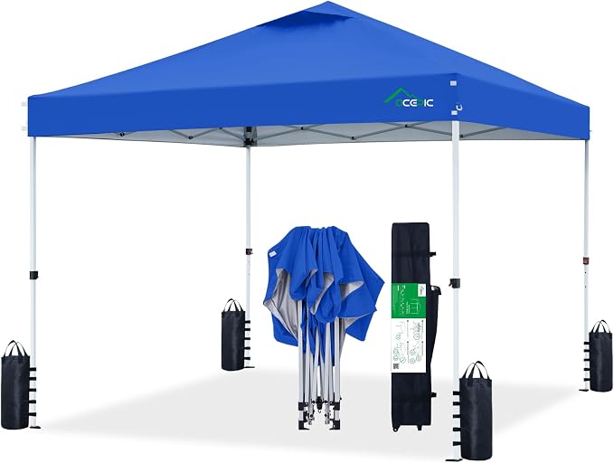 10x10 Pop Up Canopy Tent, 300D Silver-Coating Top, Pop Up Canopy Tent Instant by ACEPICOutdoor