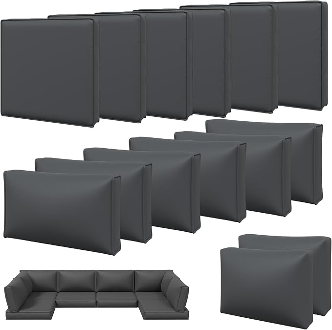 Aoxun 14pcs Patio Cushion Covers Replacement, Waterproof Outdoor Furniture by Aoxun
