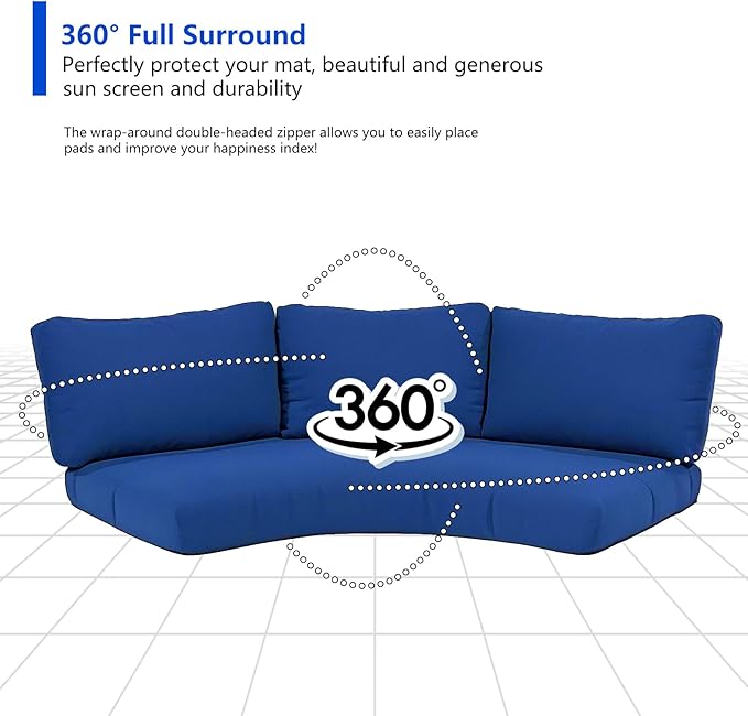 Outdoor Curved Sofa Cushion Cover - Image 6