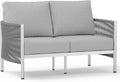 Aluminum Outdoor Patio Couch Loveseat, HDPE Rope Patio Sofa by Oasbira