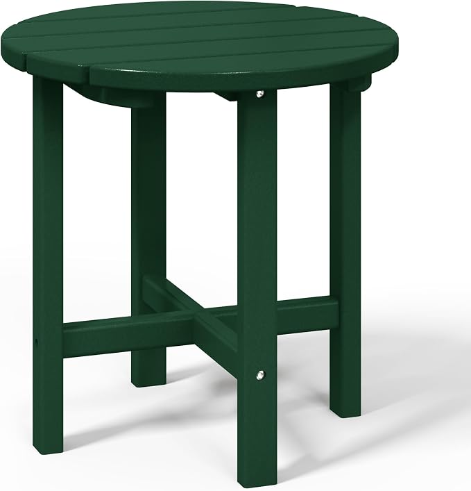 WestinTrends Dylan Adirondack Round Outdoor Side Table, Dark Green - Image 4