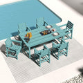 Outdoor HDPE Dining Set 7 Pieces, Patio Table by PatioKingdom