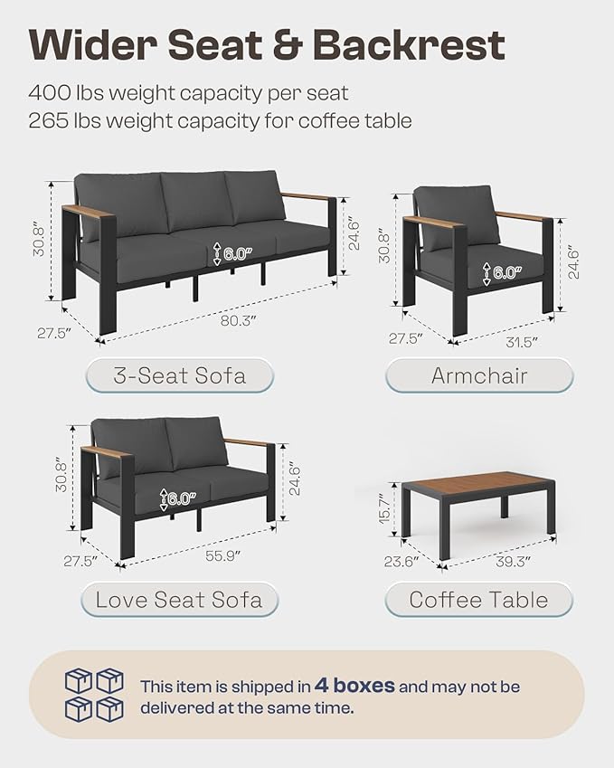 Aluminum Outdoor Patio Furniture Set - Image 8