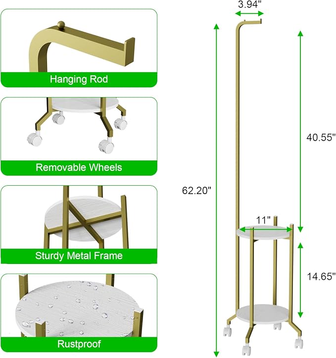 Plant Stand Indoor, 2 Tier Hanging Tall Plant Shelf - Image 4