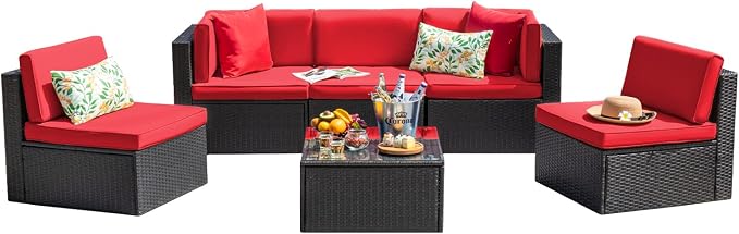 Devoko Patio Furniture Sets 6 Pieces Outdoor Sectional Rattan Sofa Manual by DEVOKO