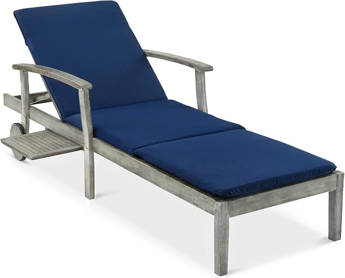 Best Choice Products 79x26in Acacia Wood Chaise Lounge Chair Recliner, Outdoor by BestChoiceProducts