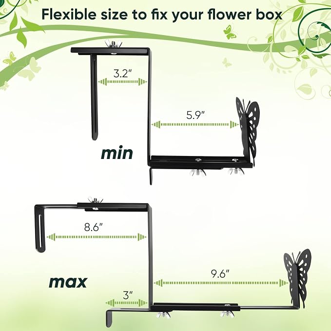 Planter Box Bracket, Adjustable Hang Window Box Holder - Image 3