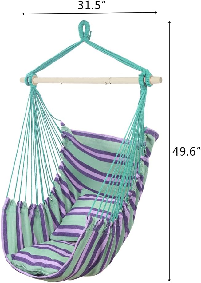 ONCLOUD Hammock Chair Hanging Rope Swing, Load Capacity 550 LBS Macrame Hammock - Image 4