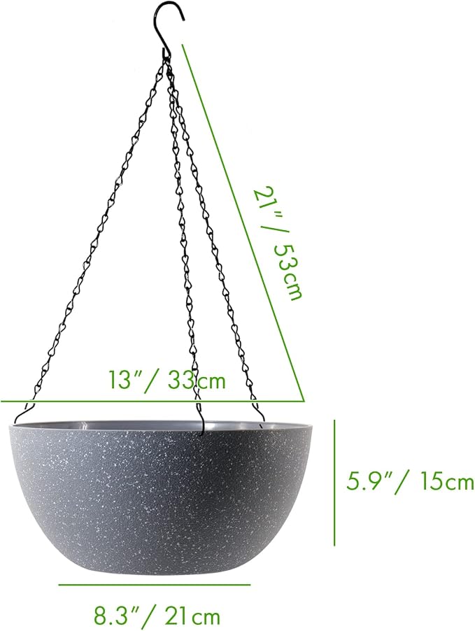 WOUSIWER 13 inch 2 Pack Large Hanging Planters - Image 2