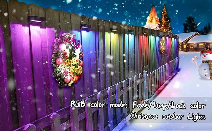 VOLISUN Solar Deck Lights, 7 Colors&Warm White Outdoor 4-Pack Waterproof Led - Image 8