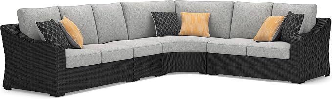 Signature Design by Ashley Beachcroft Curved Modern 4-Piece Outdoor Sectional by SignatureDesignbyAshley