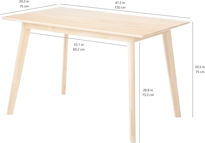 Amazon Basics FSC Certified Sturdy Solid Wood Rectangular Dining Table - Image 3