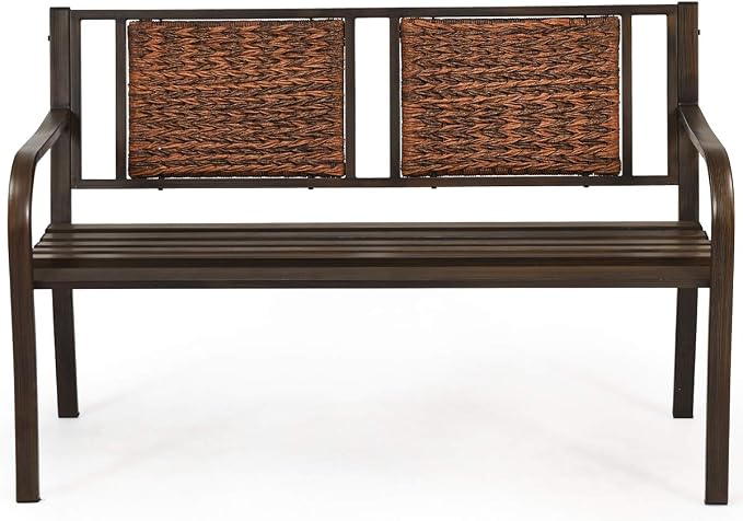 S AFSTAR Outdoor Garden Bench, Polyethylene, 50.5 in Width, 2 Adults - Image 9