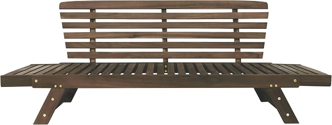 Outdoor Adjustable Patio Wooden Daybed Sofa Chaise Lounge - Image 4