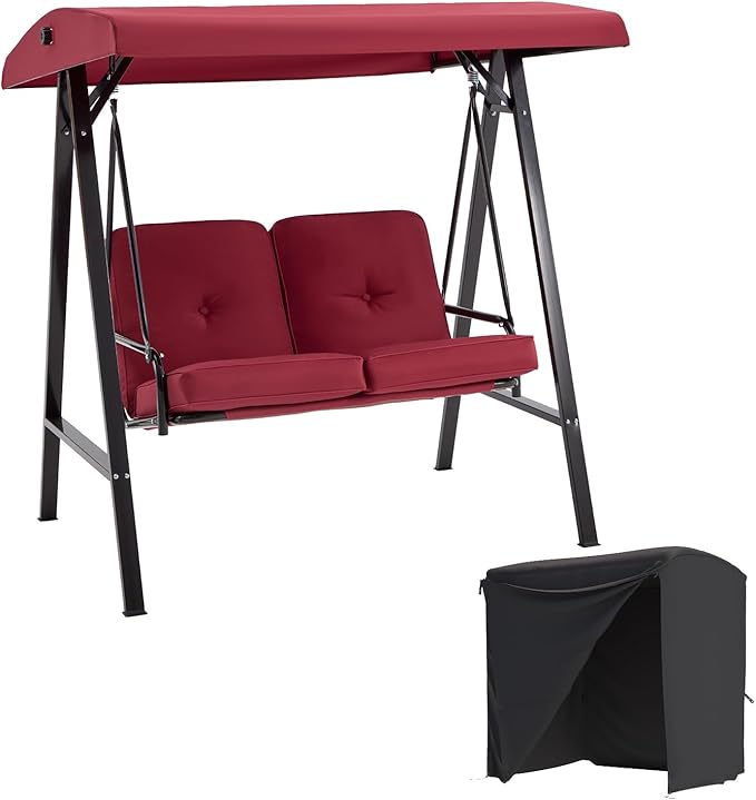 AECOJOY 2-Seat Outdoor Patio Swing Chair by AECOJOY