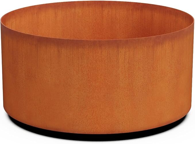 PLANTERCRAFT Corten Steel Metal Planter Box, Round Sizes, Modern Garden Steel by Plantercraft