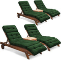 Outdoor Chaise Lounge Chair Cushion Set of 4, Thickened 74.4 x 22 x 4.7 Inches by Tycdiose