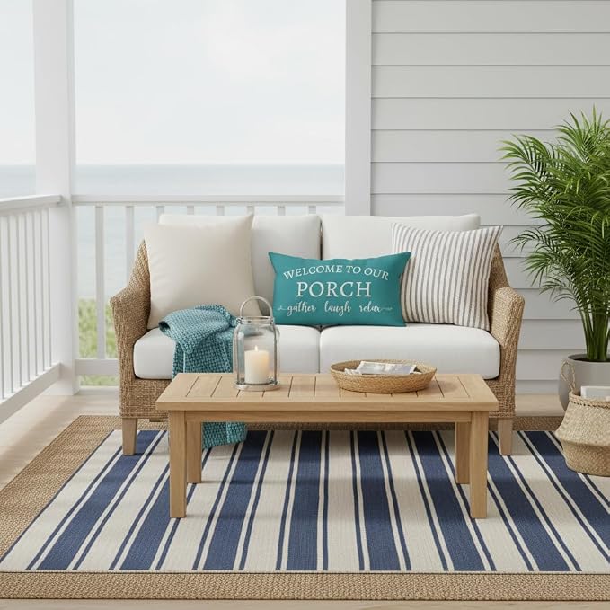 PANDICORN Welcome to Our Porch Stay Awhile Outdoor Lumbar Decorative Throw - Image 6