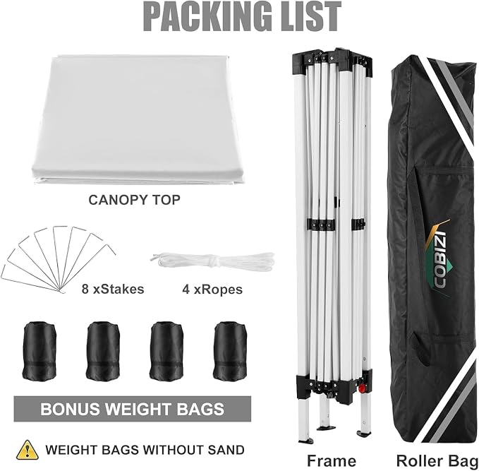 COBIZI 10x10 Pop Up Canopy Tent - Image 7