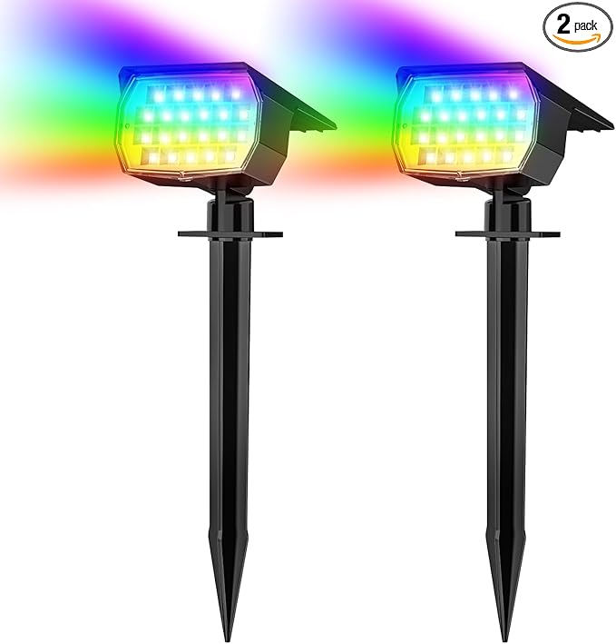 Solar Spot Lights Outdoor Color Changing, Christmas Landscape Spotlights by WENATY