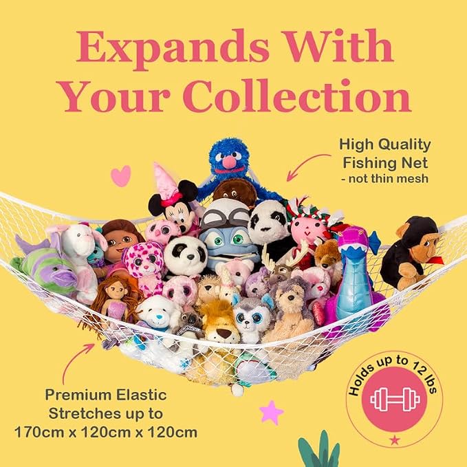Lilly's Love Stuffed Animal Hammock | Corner Hanging Organizer, Toy Storage - Image 3