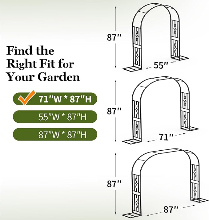Metal Garden Arch, Heavy Duty Garden Trellis - Image 6