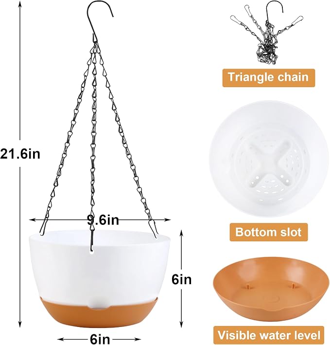10 inch Hanging Planters for Indoor Outdoor Plants - Image 2