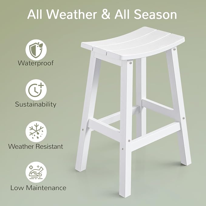 Stoog Weatherproof Bar Stools Set of 4, - Image 4