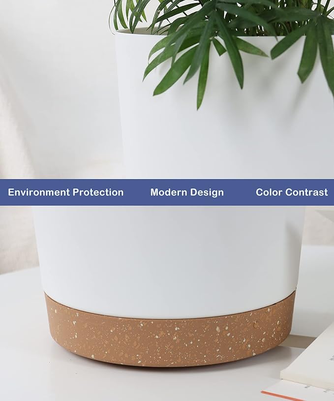 kubvici Indoor Plant Pots Planters 8 inch Plastic Planter - Image 5