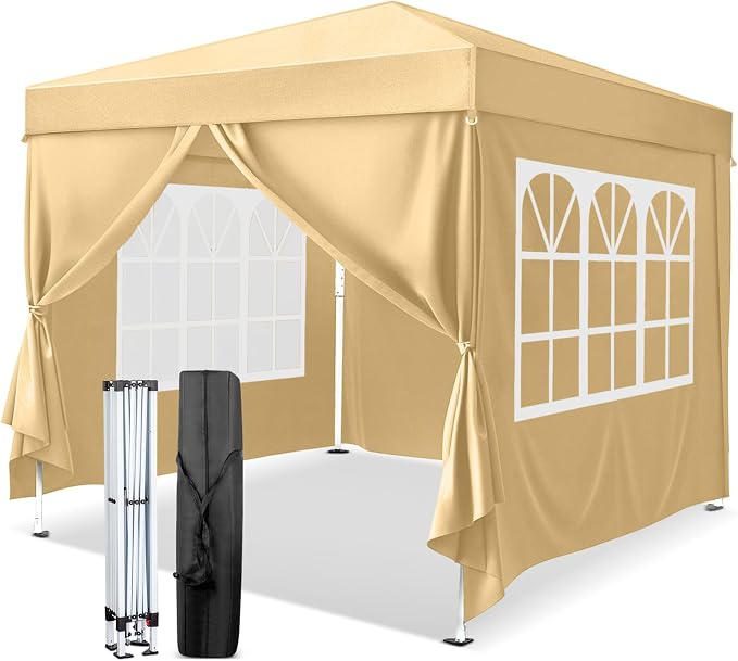 VINGLI Pop Up Canopy Tent with Sidewalls, Outdoor Gazebo Canopy Tent, Patio by VINGLI