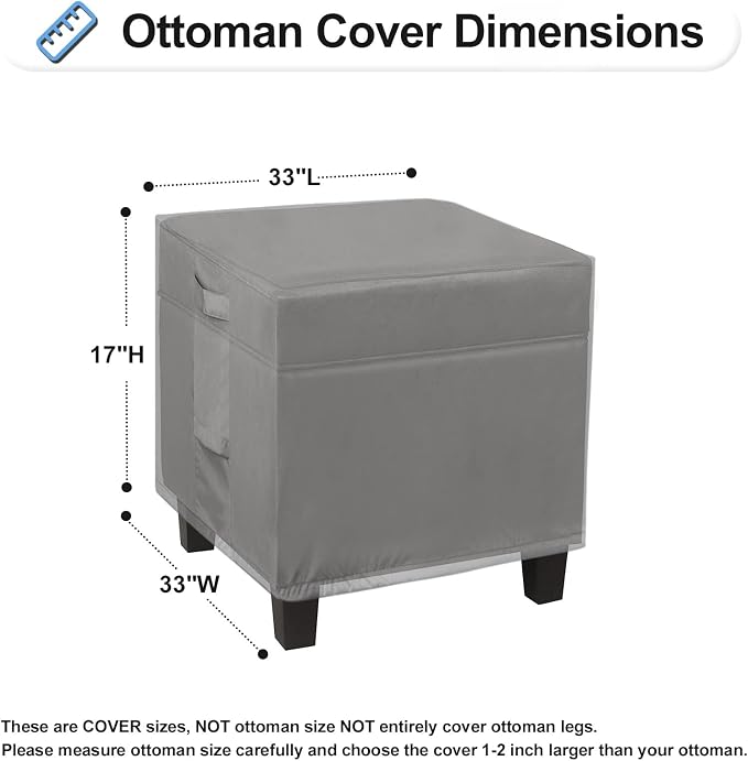 OutdoorLines Outdoor Waterproof Patio Ottoman Covers - Image 2