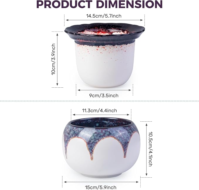 African Violet Pots, 6 inch Ceramic Easy Self Watering Plant Pot - Image 6