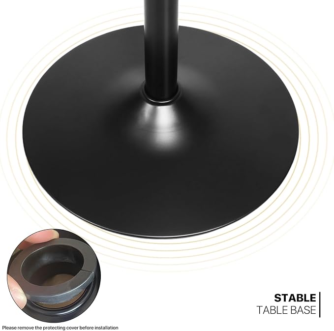MoNiBloom Round Bar Table Adjustable Height, Metal Base and - Image 6