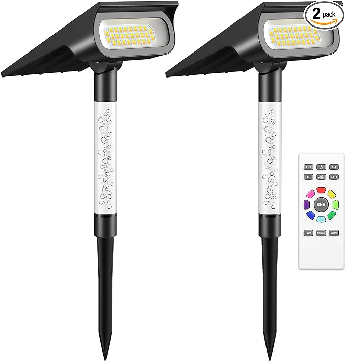 intelamp Solar Spot Light Outdoor Waterproof, 4000mAh RGB + 3 Color LED by IntelampSolarLightingArtist