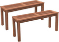 ERGOMASTER Wooden Backless Outdoor Bench, 2-Person Indoor Outdoor Patio Dining by ERGOMASTER