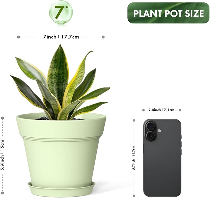 7 Inch Thick Plastic Plant Pots - Image 3