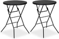 32" Round Folding Table, Portable Bar Height Folding Table by GlowitLian