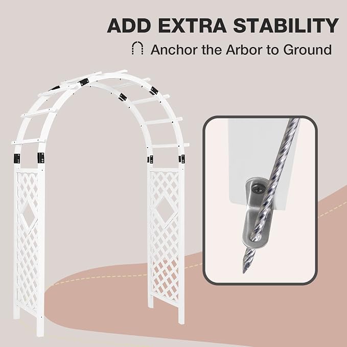 EAGLE PEAK Wood Arbor Garden Trellis Archway, Wedding Arch - Image 4