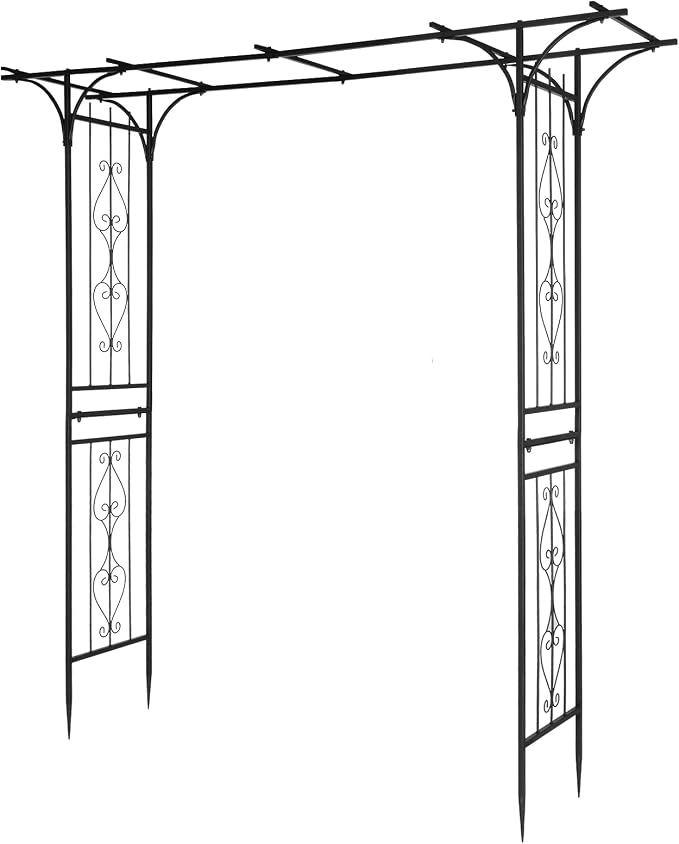Outvita 7Ft Garden Arch Arbor, Steel Frame Stand Trellis, Arbour Archway by Outvita
