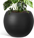 Large Round Planter with Drainage Hole, 13.7''H × 17.7''D Sphere Planter Indoor by RedefineModernLiving