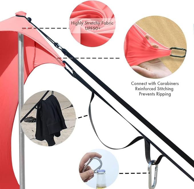 Beach Canopy Windproof Design, Sun Shelter UPF50+ Portable Family Tent - Image 2